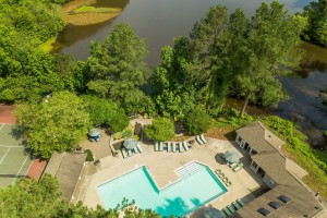 Apartment Rentals in Stone Mountain, GA - Aerial View of Community Pool     